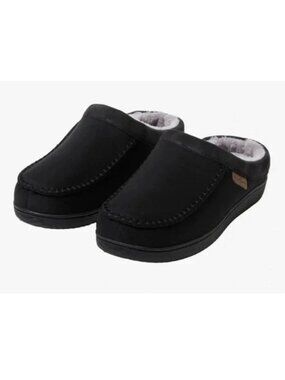 Dearfoams Men's Gel Infused Memory Foam Slippers Black Size Medium 9-10 M US NEW